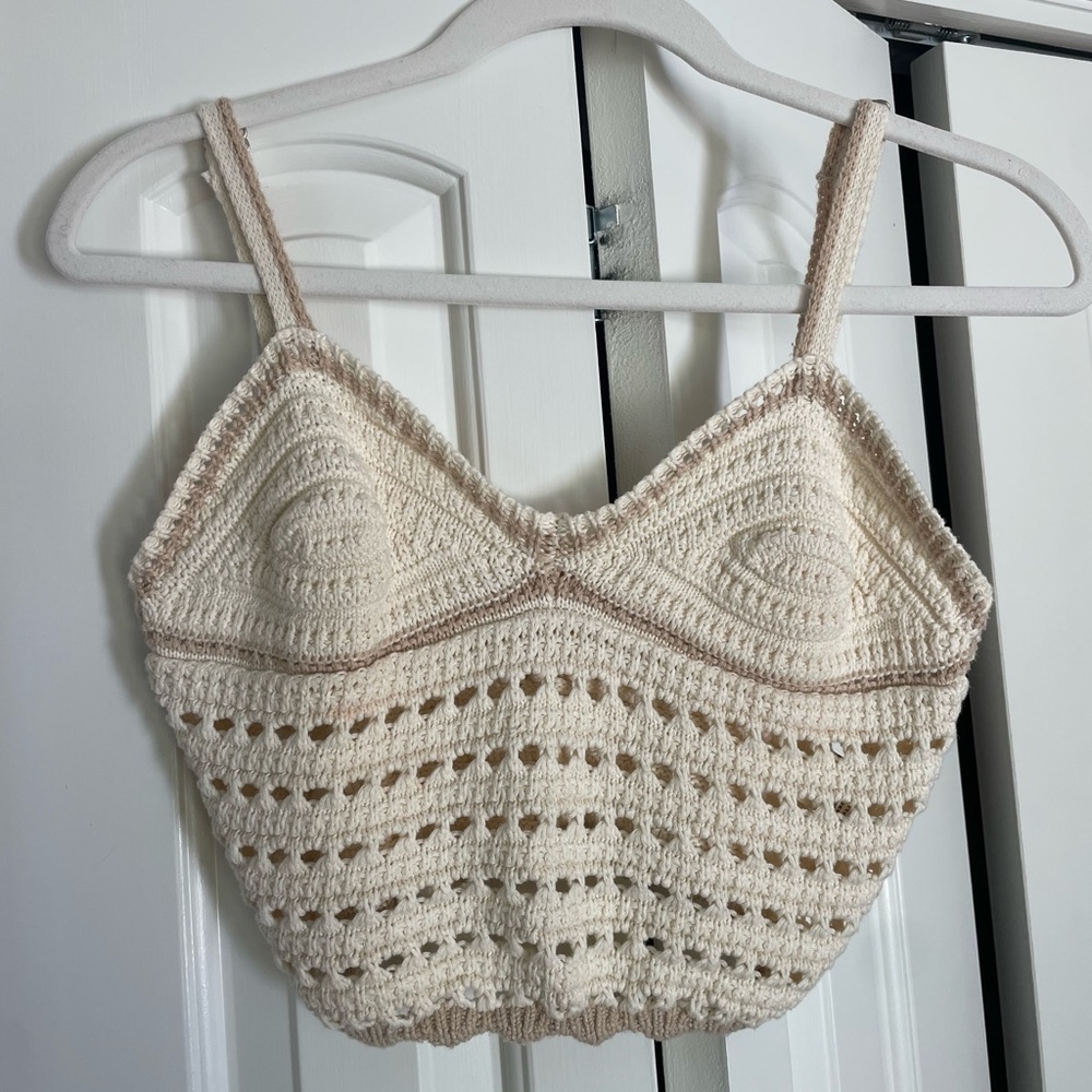 Quiet storm crochet knit top
